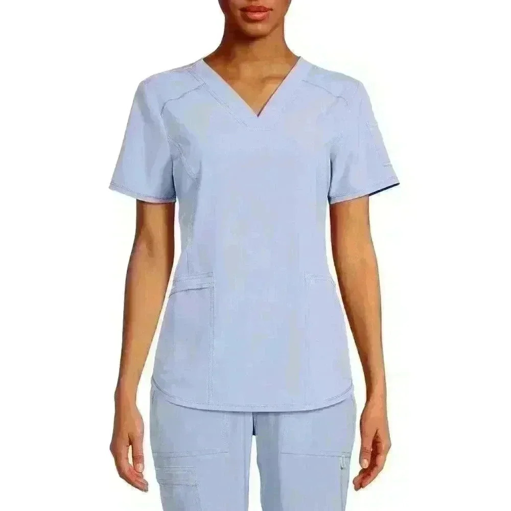 NWT Scrubstar Womens Active V-Neck Scrub Top Size XL 4-Way Stretch Blue Bliss - Picture 1 of 7